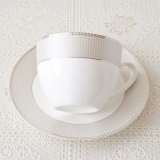 y16050 餐具器皿 咖啡茶具-卡莎骨瓷咖啡六杯盤組附金架